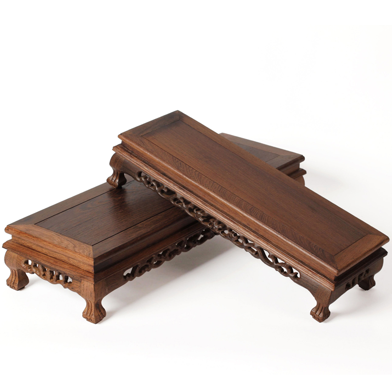 长方形盆景鸡翅木底座 实木质奇石头佛像底座 红木工艺品摆件托架