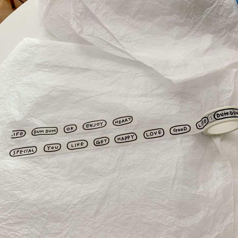 Korean Ins Cute Colorful Words Washi Tape 5m Simple Style Ha