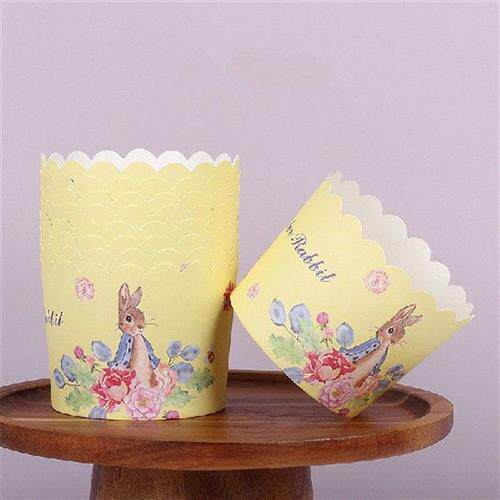 50Pcs Flower Rabbit Cupcake Liner Baking Cup For Easter