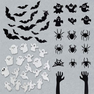 Black Bat Spider Halloween Wall Ghost Sticker Decoration