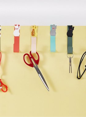 Rear adhesive hook punch-free closet door upper door hange