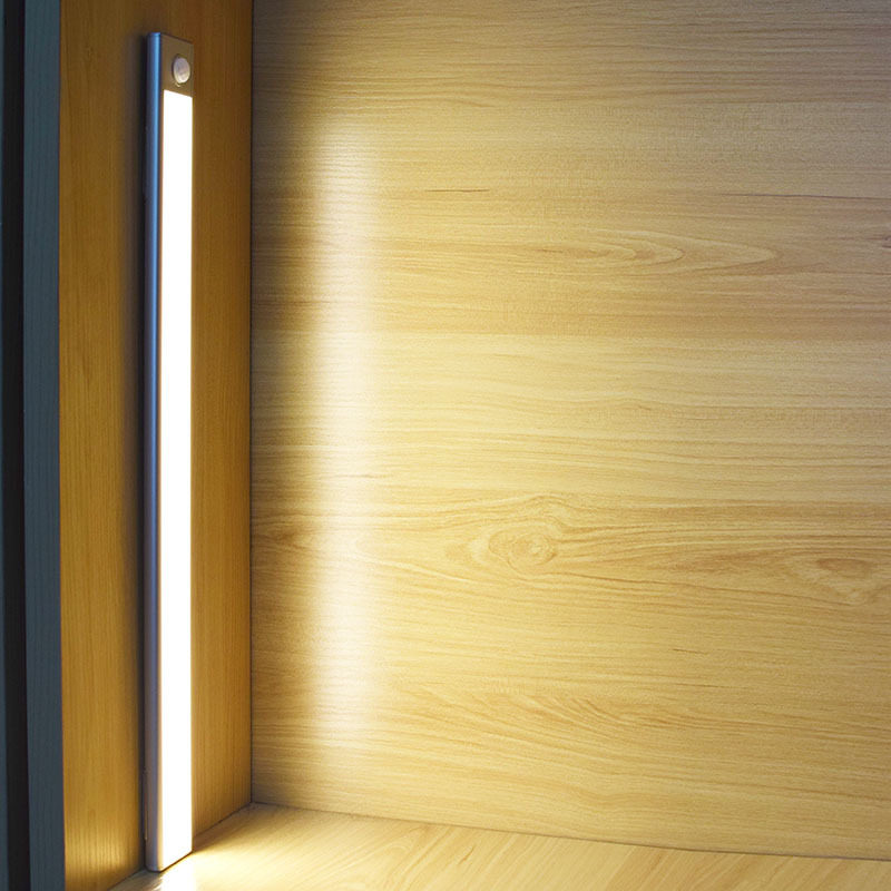 极速薄款小夜灯USB充电光控人体感应衣柜灯手扫整体橱柜灯免布线l