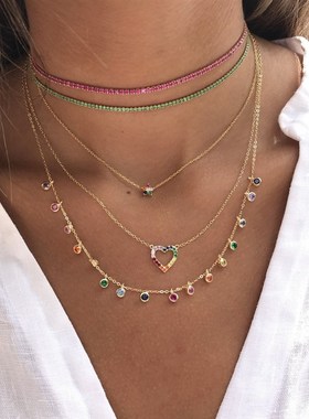 rainbow cz simple cz charm delicate women girls jewelry 925