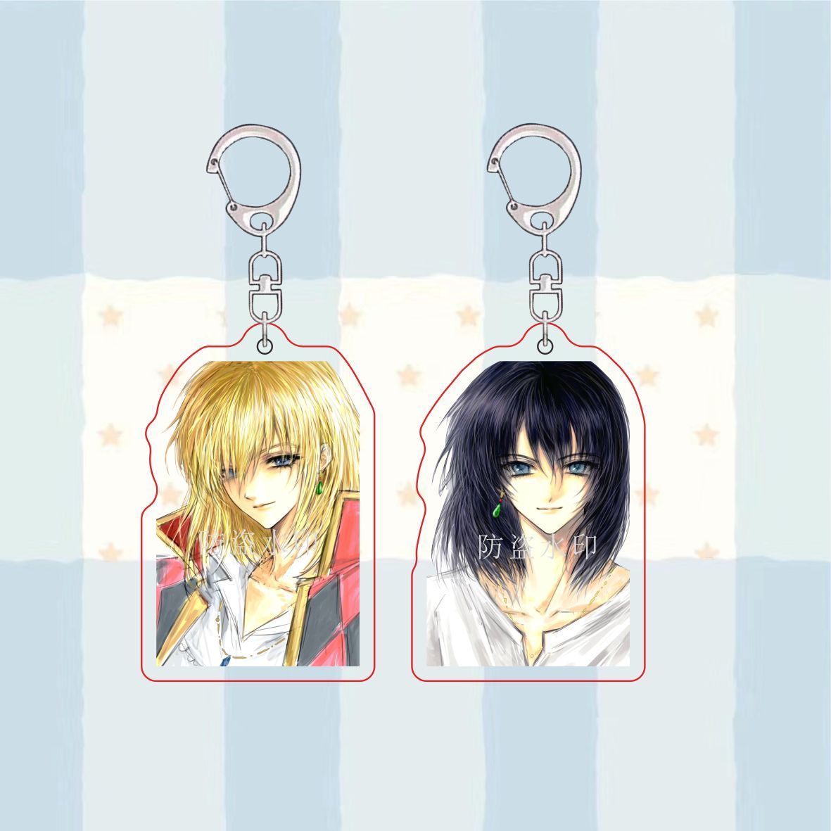 哈尔的移动城堡周边双面亚克力钥匙扣卡通动漫装饰背包挂件小礼物