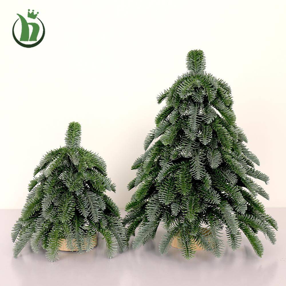 圣诞节纯pe叶诺贝松迷你桌面圣诞树套餐30/45/60cm摆件装饰品
