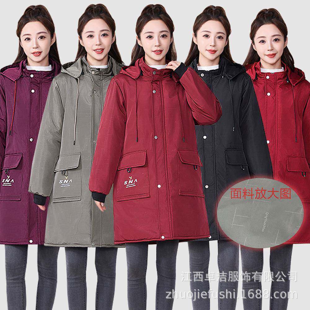 25新款时尚罩衣加绒加厚大人家用防水围裙冬装大袄保暖外穿工作服