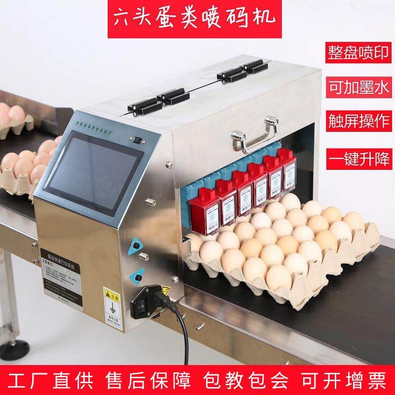 销售6头整盘鸡蛋喷码机蛋品打码机全自动蛋品喷码机打码器