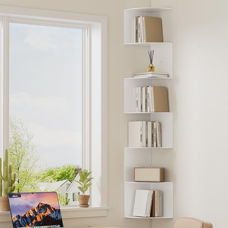 转角柜靠墙置物架墙拐角收纳架客厅卧室转角三角书架多层储物边柜