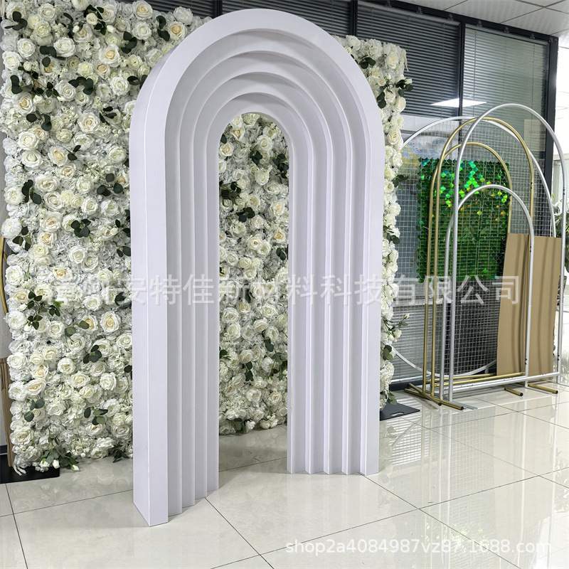 轻奢简约风格花车拱门婚礼展示集市门店专用PVC架台装饰场地布置