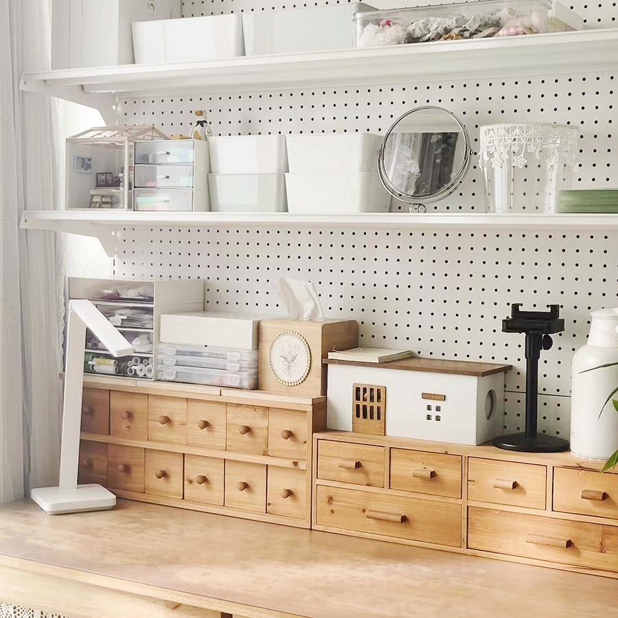 3Y1.9少女五金洞洞板书架立式落地展示收纳一体书桌置物架桌上书