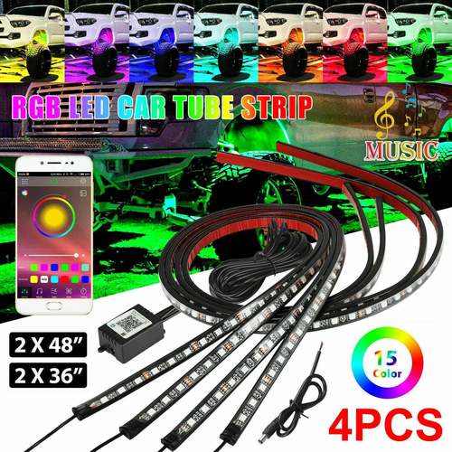 汽车七彩RGB底盘灯APP装饰灯声控氛围灯90*120CM发光氛围灯霓虹灯