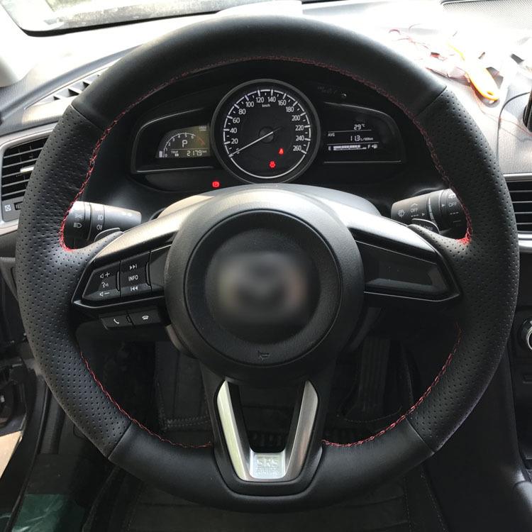 手缝方向盘套真皮适用马自达阿特兹CX-4昂克赛拉CX5CX8汽车把套