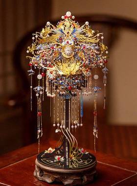 稀奇物「凤舞华冠」凤冠手工材料送闺蜜结婚高级国风摆件