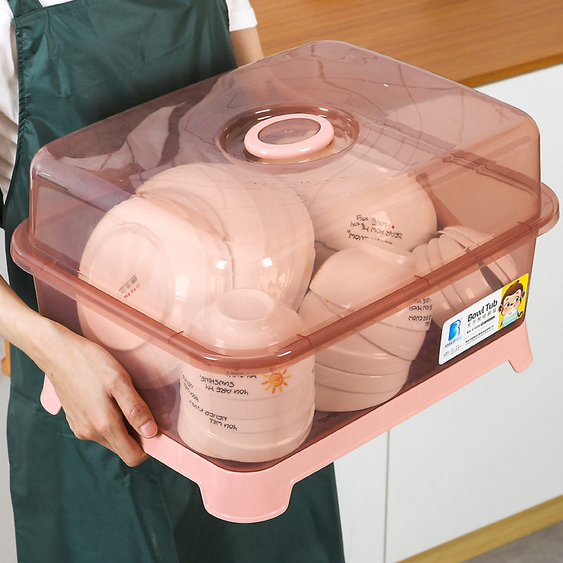 塑料家用碗架厨房沥水碗架子置物架放碗碟架带盖碗筷餐具收纳盒