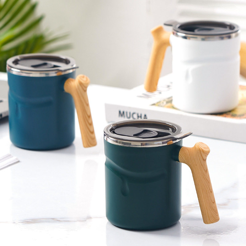 厂家批发316L不锈钢马克杯节日礼品咖啡杯茶杯简约带盖密封杯口杯