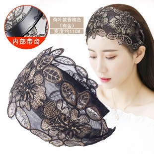 2025新e款 超好看頭箍寬邊蕾絲顯臉小發(fā)飾 發(fā)箍遮白發(fā)頭飾女士夏季