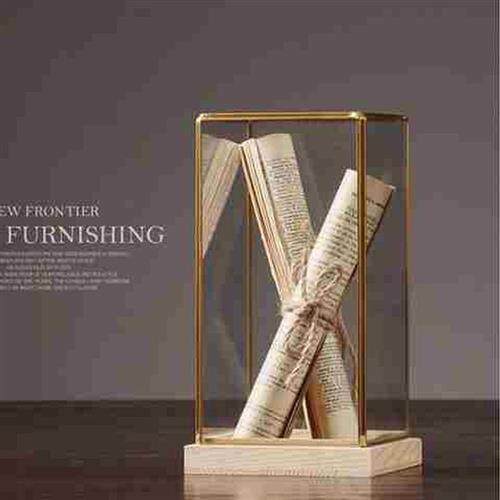 极速北欧轻奢黄铜玻璃罩摆件服装店咖啡厅陈列装饰品软装饰品客厅