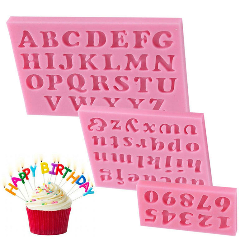 3pcs/set Number Letter Shape Silicone Mold Cake Decoration