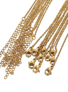 10pcs 45+5cm Gold Stainless Steel Link Chains in Bulk Neckla