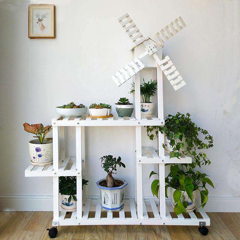 极速外面鱼缸架卧室隔层教室理发店木质窗梯花草高低植物架窗台洗