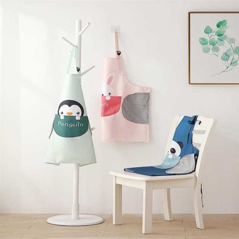 2021围e腰罩衣做饭防油可爱围裙防水卡通家用带擦手清新厨房小女