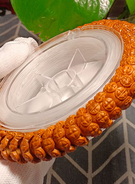 极速紫金鼠莲花手串桃核雕刻聚宝盆佛珠手持男女款菩提子手链招财