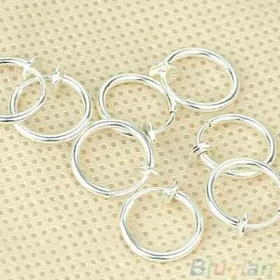 好货new style 8pcs punk clip on fake piercing nose lip hoop