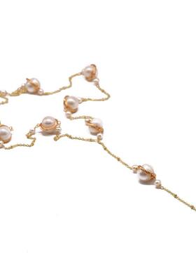 珍珠项链链淡水女天然毛衣锁骨感满天星绕小众时尚颈链款新款线长