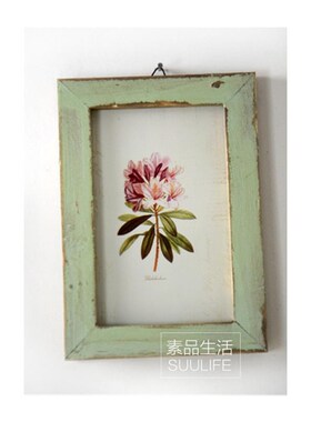 39N复古e杉木实木乡村简约绿色原木色自然手工打磨做旧色6寸装饰