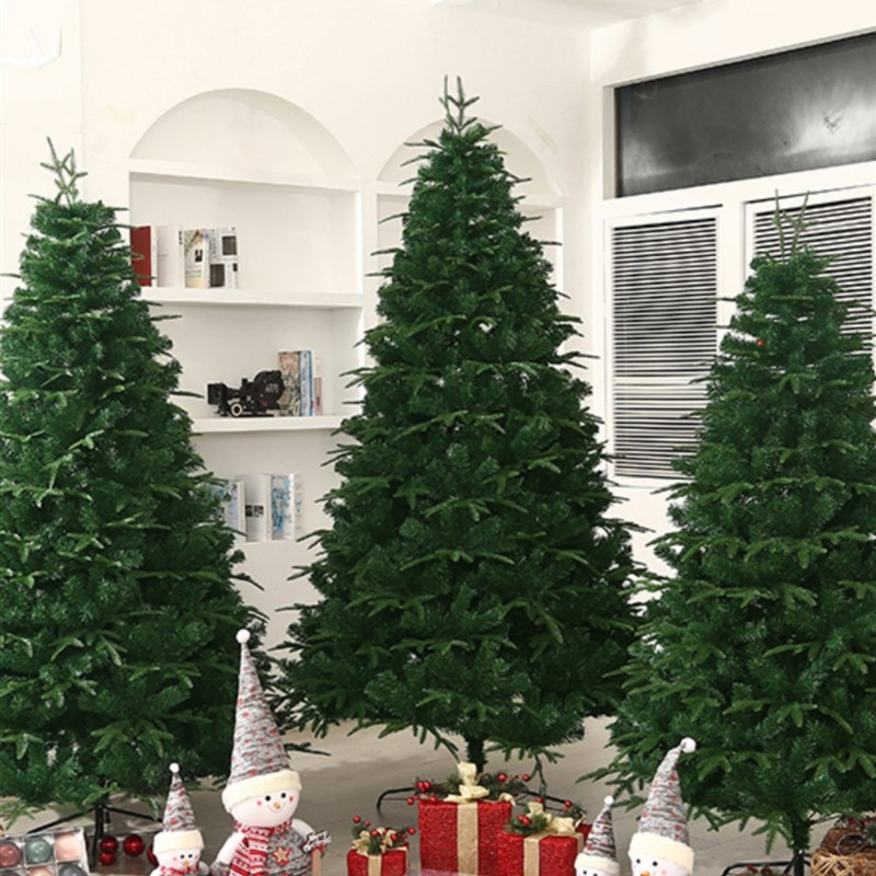 纯pe圣诞树加密仿真1.8米2米家用套F餐酒店商场圣诞节装饰2023新