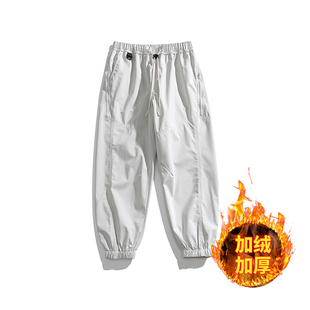 山系户外机能防水防风保暖加绒加厚登山裤 宽松休闲潮牌束脚冲锋裤