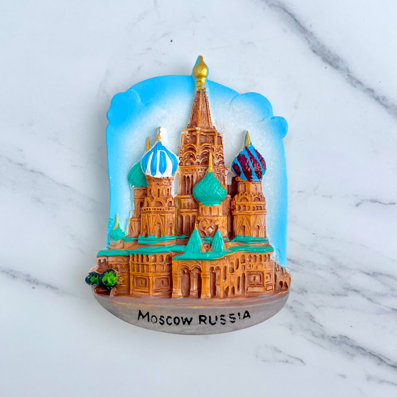 俄罗斯莫斯科圣彼得堡树脂冰箱贴磁贴世界旅游文创纪念礼物