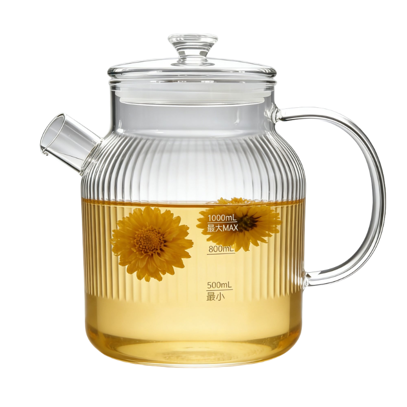 一体式高硼硅全玻璃水壶带盖花果茶养生壶配家用恒温调奶器大容量
