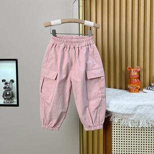 裤 男童运动裤 宽松春秋外穿女宝宝休闲裤 儿童束脚长裤 韩版 女童工装