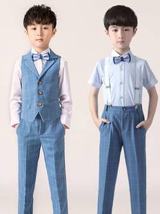 六一主持人礼服男童儿童节表演服男孩帅气演出服抱婴袋裤朗诵英伦