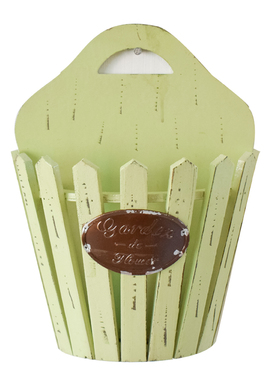 复古创意绿色干花盆壁挂装饰花几服装节背景墙插花篮插花篮子花篮