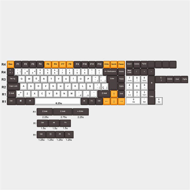 Spanish Layout OEM Keycaps European Type ANSI ISO-ES PBT Mat