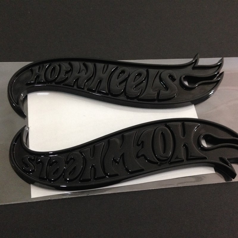 1pair  Hot Wheels Flames Emblem Badge Hot Rod, Mustang, Cama