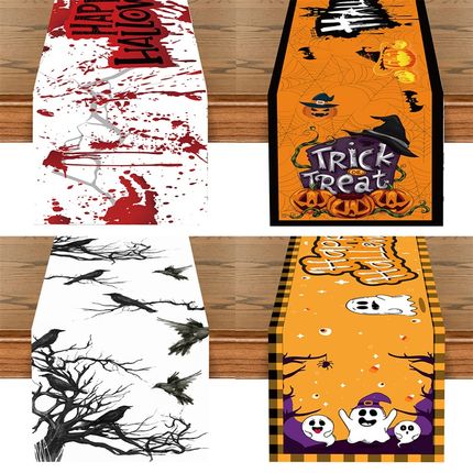 Halloween Decorations Table Runner For Home Pumpkin Bat