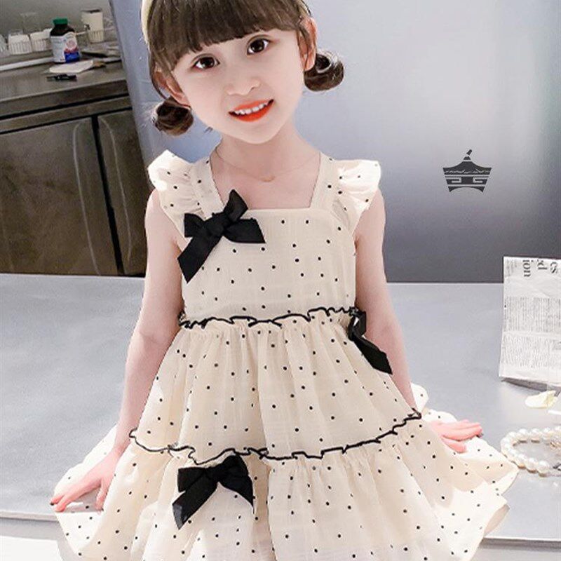 儿童新款夏季女童薄款甜美公主连衣裙女宝宝2023洋气夏装吊带裙子