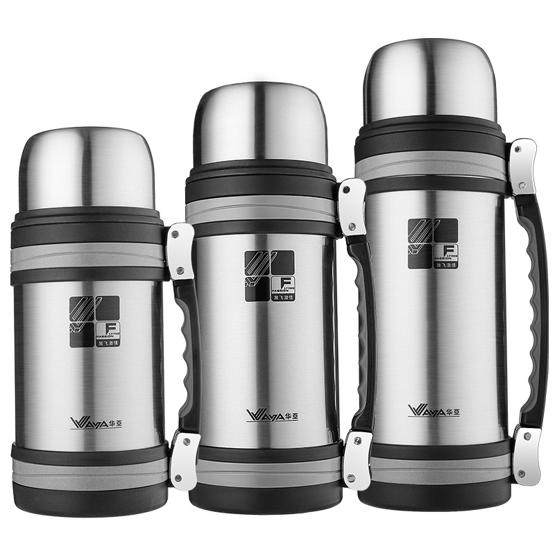 华亚6号广口壶2L保温壶304不锈钢大容量保温杯户外旅行水壶2000ML