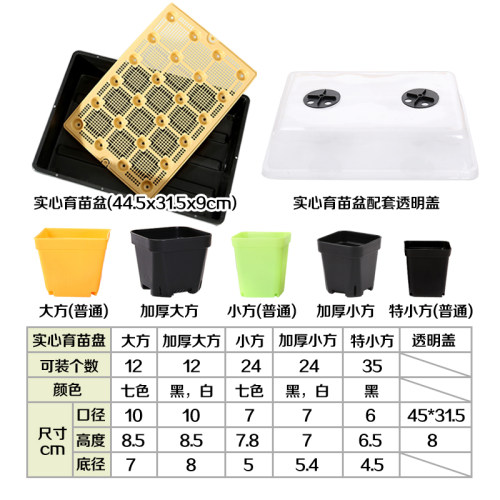 好货花盆组合实心长方形塑料托盘多肉叶插盆育苗盆育苗盘盒整理框