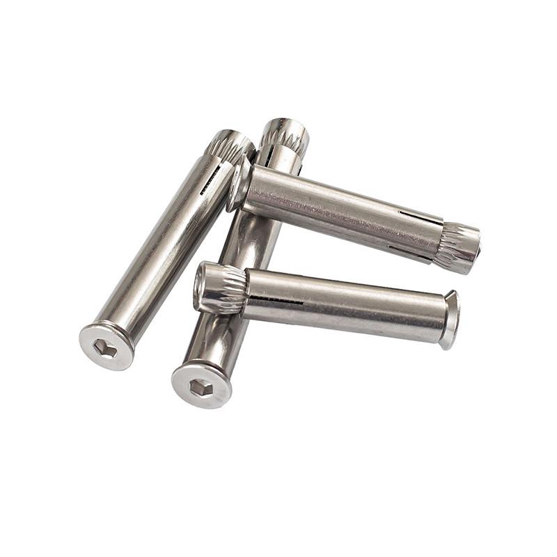 304/201不锈钢沉头内六角膨胀螺丝平头内置膨胀螺栓拉爆杆m6m8m10