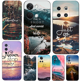硅胶软手机壳适用一加5T6NORD7N202V8PRO9RT10ACE竞速11R12 英文风景文字