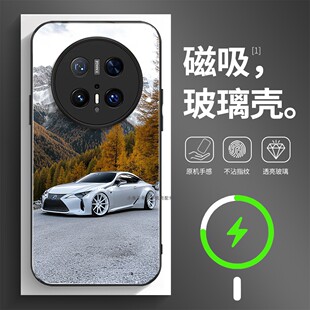 磁吸玻璃手机壳适用华为mate80pura70mate60pro max plus ultra 雷克萨斯汽车图案2
