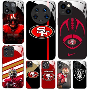 玻璃手机壳适用小米15 14 13 11 12 12X 12S 13 PRO ULTRA 旧金山49人突袭者橄榄球