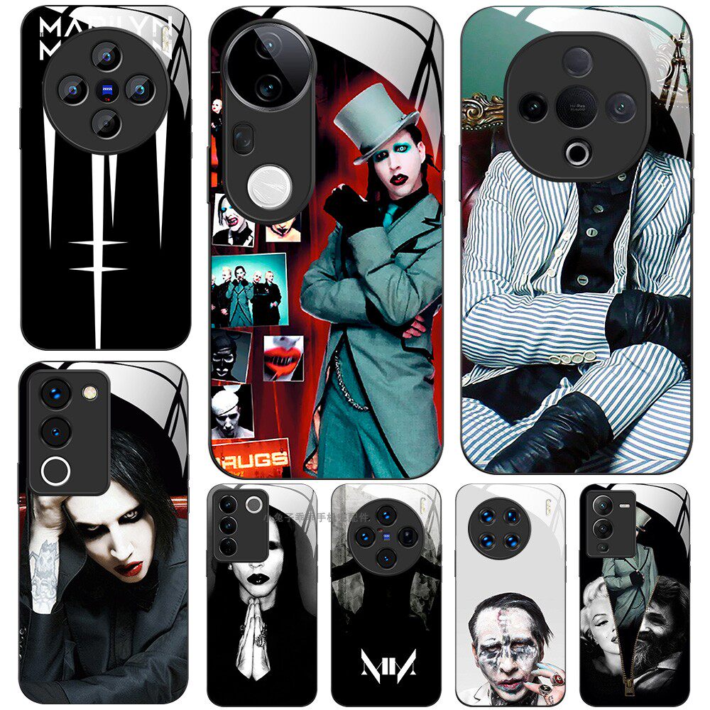 玻璃手机壳适用VIVO Y300 Y200 Y100X70X80X90X100X200 玛丽莲·曼森Manson