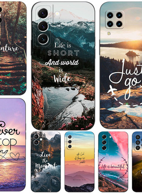 硅胶软手机壳适用三星A15A05SA35A55A54A34A14A13A53A73A12A52A72A10A03A04 英文风景文字