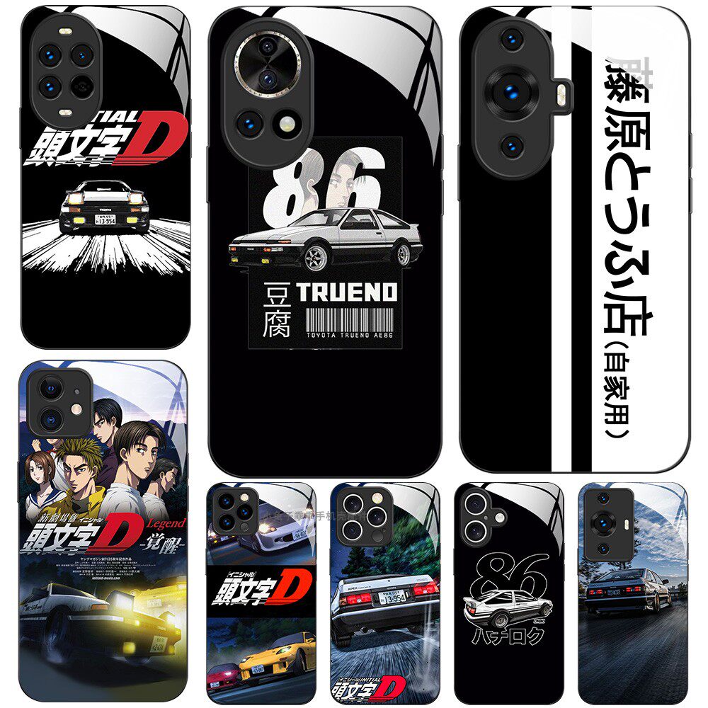 玻璃手机壳适用华为Nova13 12 11SE 10pro ultra Initial D头文字AE86