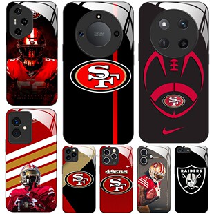 玻璃手机壳适用荣耀300PRO200 100 50 60 70 90GT80X60 X50 X40 X10 X20 X30 旧金山49人突袭者橄榄球